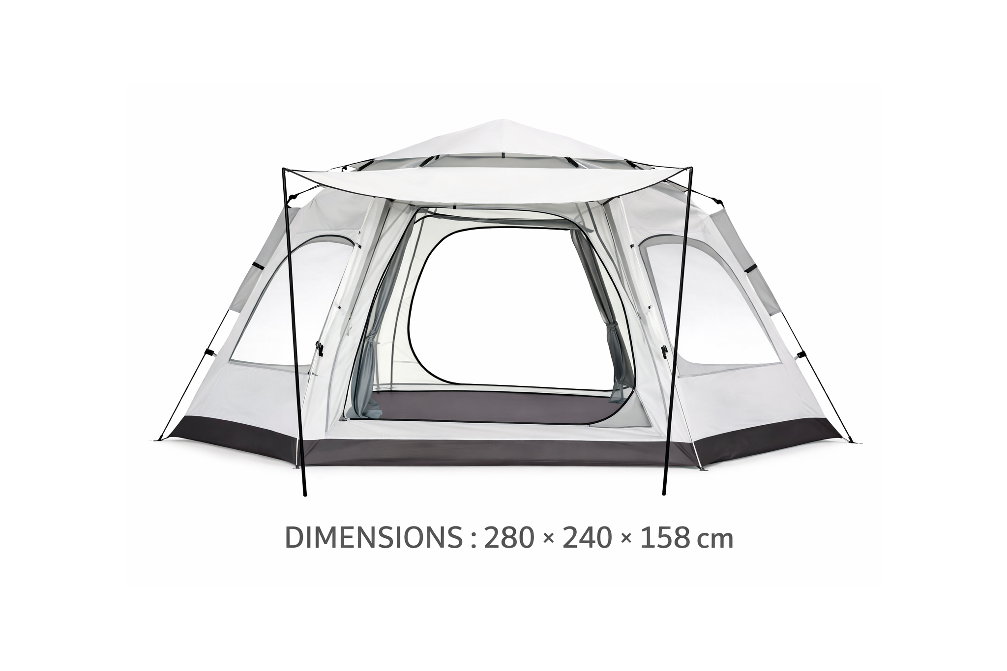 TentUp – Tente hexagonale 3 à 4 personnes 280 × 240 × 158 cm avec sac de transport