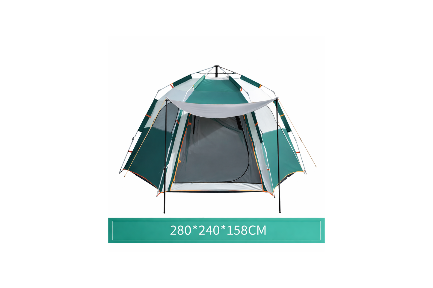 TentUp – Tente hexagonale 3 à 4 personnes 280 × 240 × 158 cm avec sac de transport